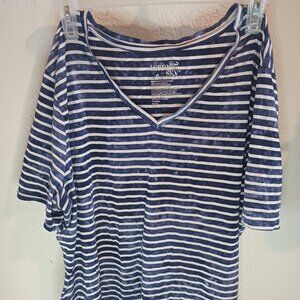 Blue and sliver stripped shirt
